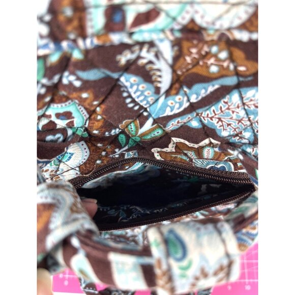 Vera Bradley Backpack Java Blue Brown Floral Quilted Purse Bag Zipper Retired - Picture 9 of 16